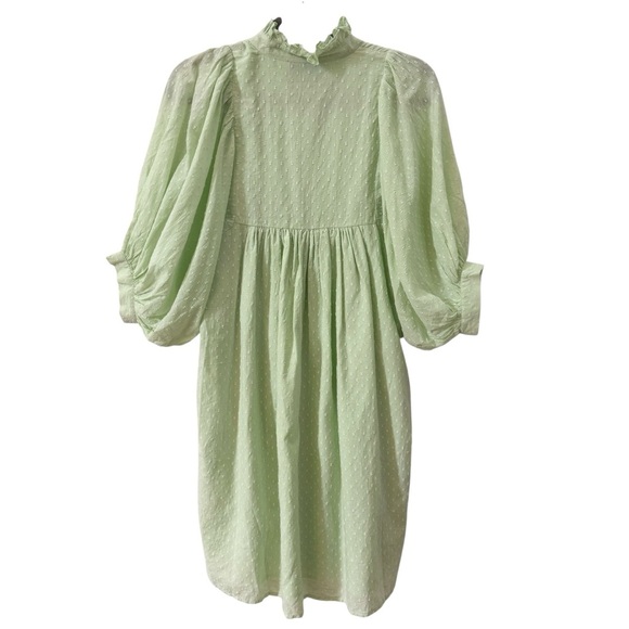 Never A Wallflower High Neck Mini Dress in Mint Swiss Dot Green Size XS - Picture 9 of 12